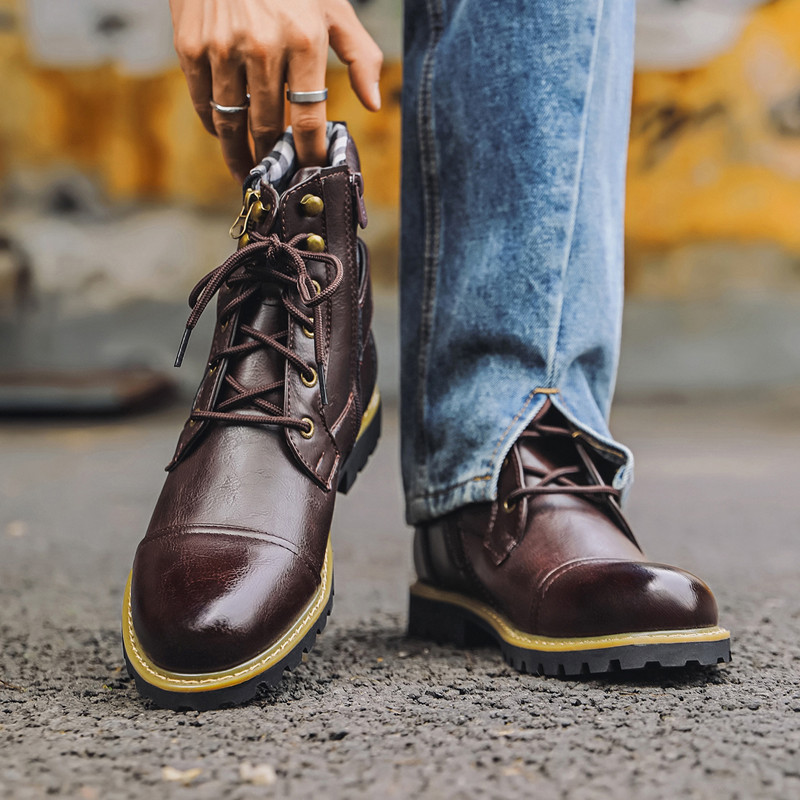 Men Shoes Oxford - Sepatu Bot Kulit Pria Fashion Sepatu