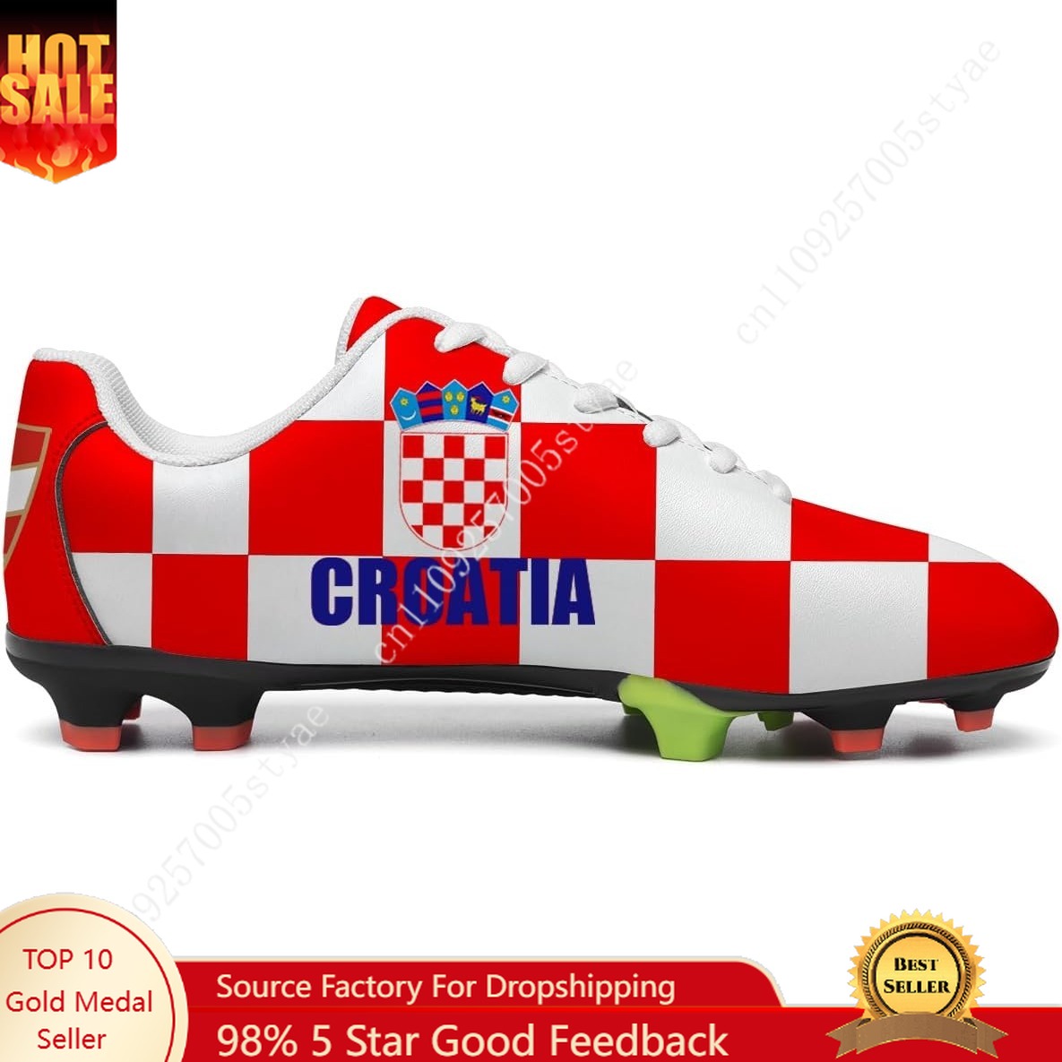 Men Shoes Oxford - Sepatu Sepak Bola Bendera Kroasia Pria