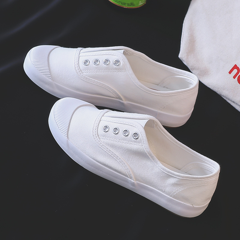 Casual Sneaker Low - Sepatu Kanvas Putih Wanita Baru Sepatu