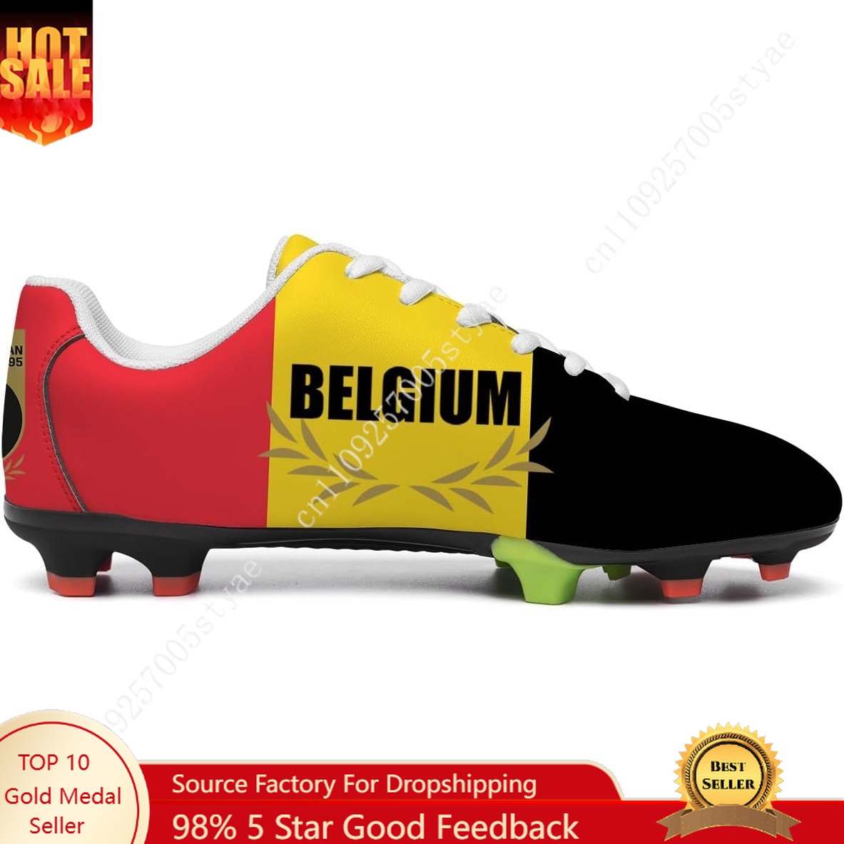 Men Shoes Oxford - Sepatu Sepak Bola Bendera Belgia Pria