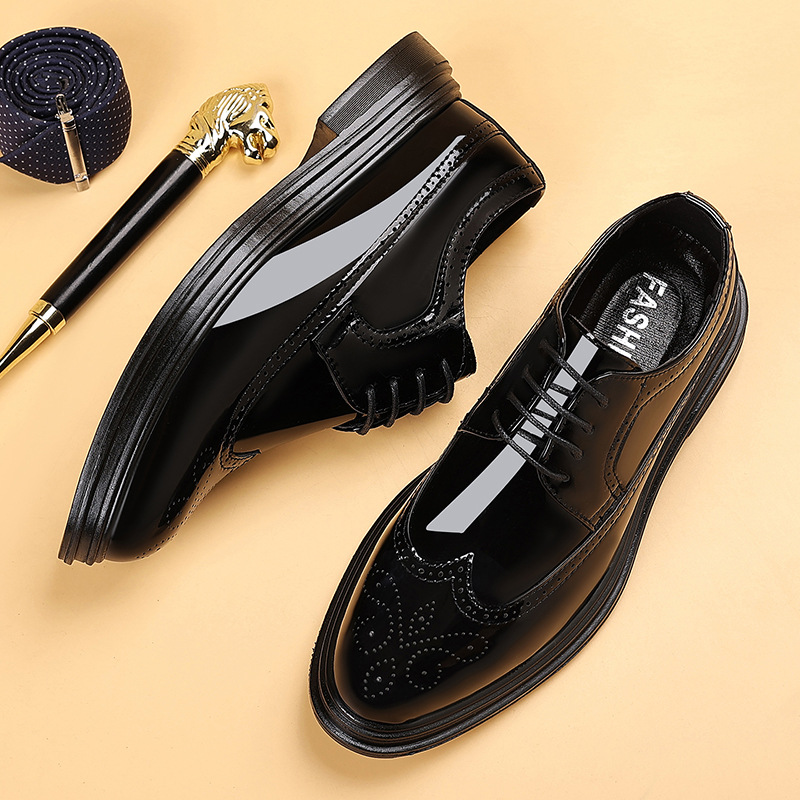 Sepatu Brogue Kulit Paten Pria - Men Shoes Oxford ulasan dan harga
