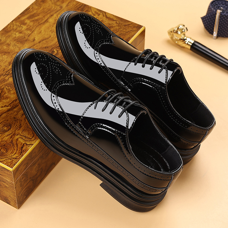 Sepatu Brogue Kulit Paten Pria - Men Shoes Oxford ulasan dan harga