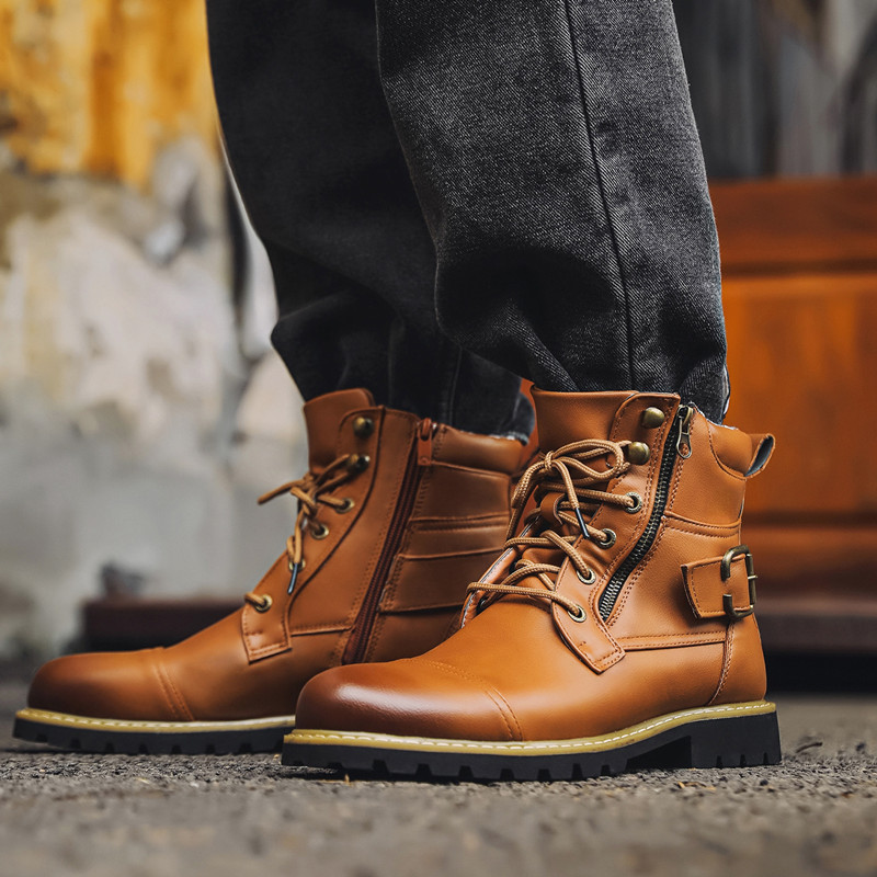 Sepatu Bot Kulit Pria Fashion  - Men Shoes Oxford ulasan dan harga