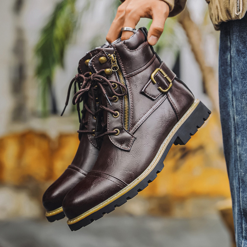 Sepatu Bot Kulit Pria Fashion  - Men Shoes Oxford ulasan dan harga