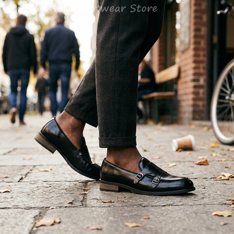Sepatu Loafer Pria Double Buck - Men Shoes Oxford ulasan dan harga