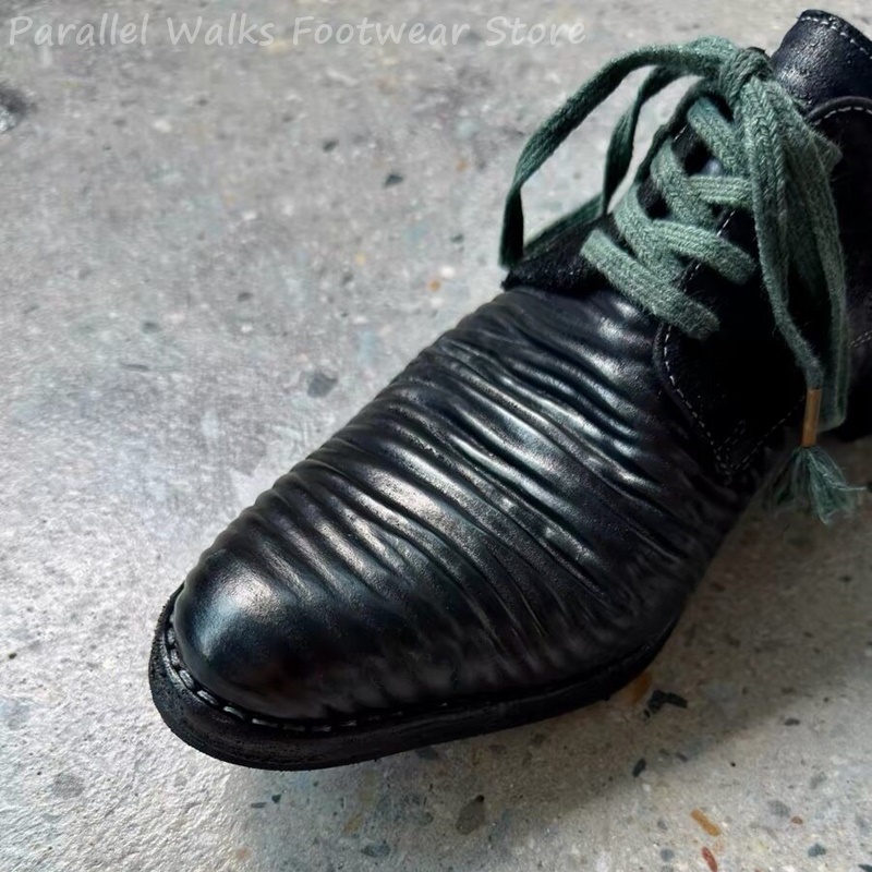 Sepatu Derby Kulit Lipit Pria, - Men Shoes Oxford ulasan dan harga