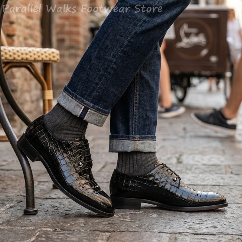 Sepatu Oxford Kulit Paten Pria - Men Shoes Oxford ulasan dan harga