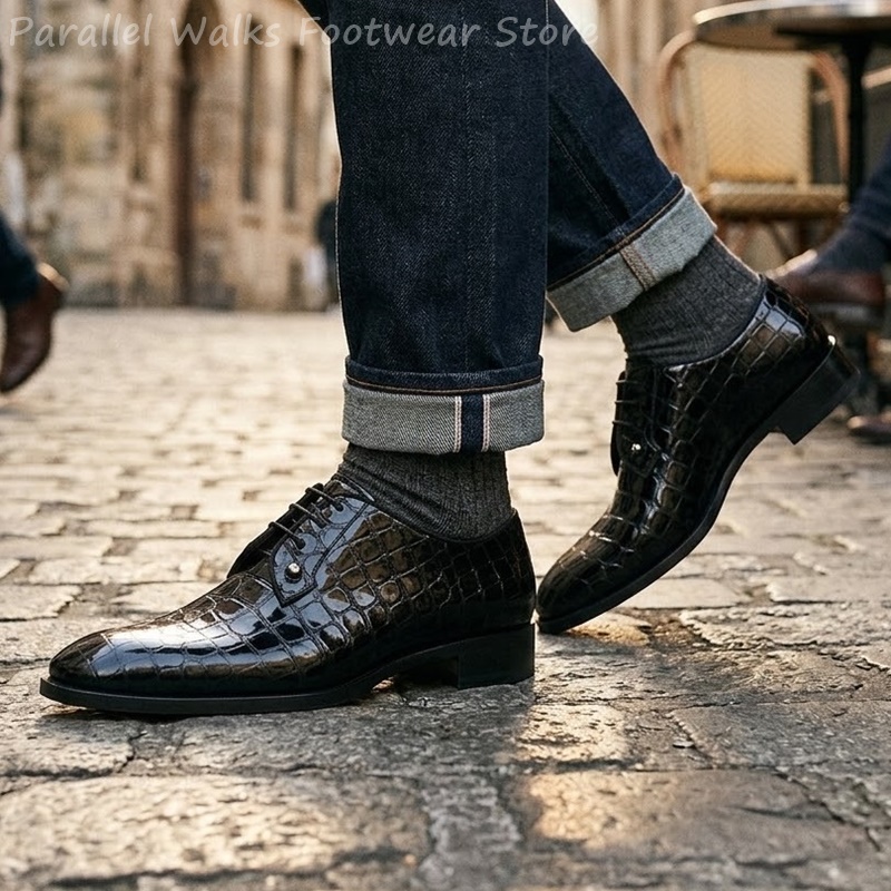 Sepatu Oxford Kulit Paten Pria - Men Shoes Oxford ulasan dan harga