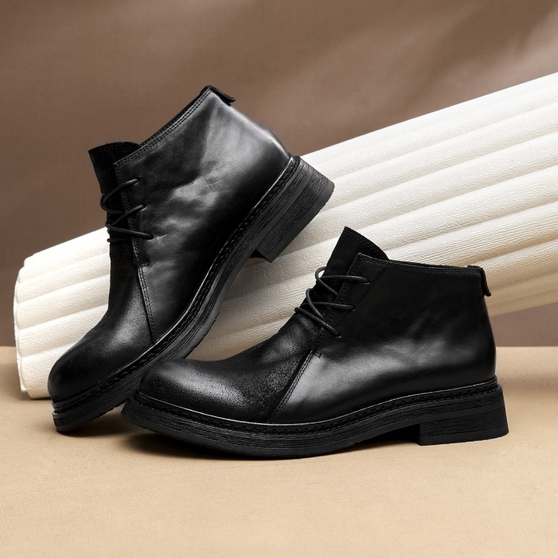 Sepatu Bot Kulit Asli Pria Vin - Men Shoes Oxford ulasan dan harga