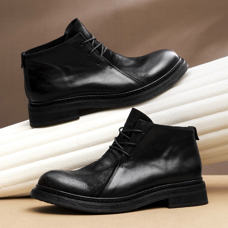 Sepatu Bot Kulit Asli Pria Vin - Men Shoes Oxford ulasan dan harga
