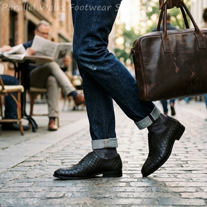 Sepatu Oxford Pria Kulit Embos - Men Shoes Oxford ulasan dan harga