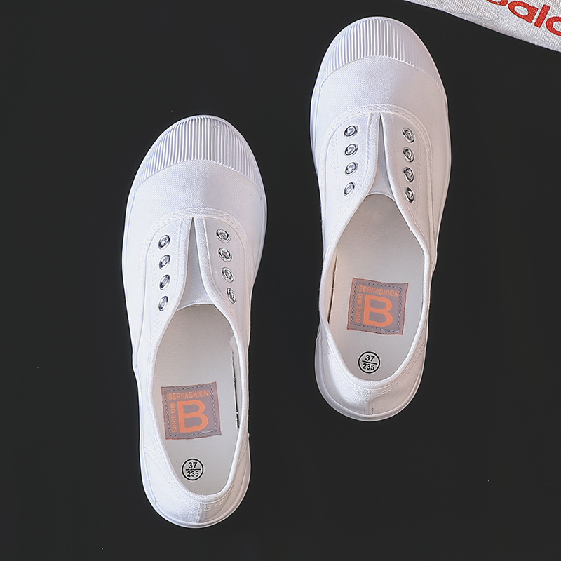 Sepatu Kanvas Putih Wanita Bar - Casual Sneaker Low ulasan dan harga