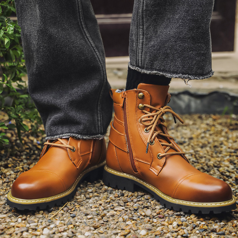 Sepatu Bot Kulit Pria Fashion  - Men Shoes Oxford ulasan dan harga